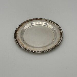 Poole Silver-Plated Small Round Plate with Textured Edge